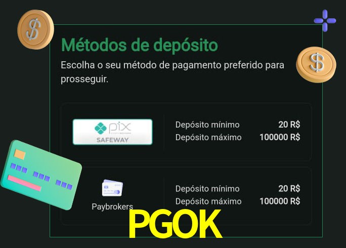 O cassino PGOK oferece uma grande variedade de métodos de pagamento